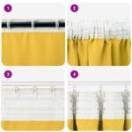 vidaXL Záclony na zatemnenie s krúžkami 2 pcs Horčicová žltá – Obrázok 5