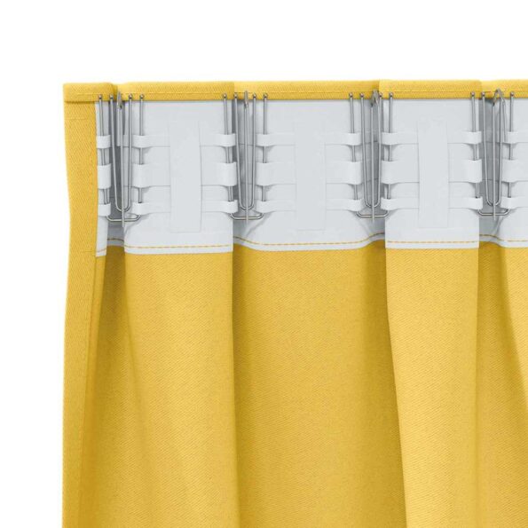 vidaXL Záclony na zatemnenie s krúžkami 2 pcs Horčicová žltá – Obrázok 6
