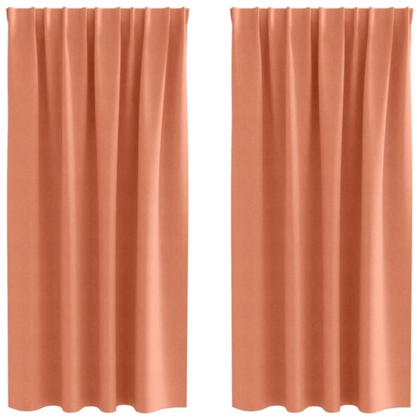 vidaXL Okenice so záclonami 2 pcs Tehlová Polyester – Obrázok 2