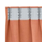 vidaXL Okenice so záclonami 2 pcs Tehlová Polyester – Obrázok 4
