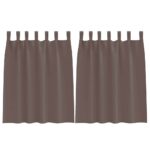 vidaXL Záclony na zatemnenie s krúžkami 2 pcs Tmavohnedá 140 x 140 cm – Obrázok 2