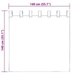 vidaXL Záclony na zatemnenie s krúžkami 2 pcs Tmavohnedá 140 x 140 cm – Obrázok 6
