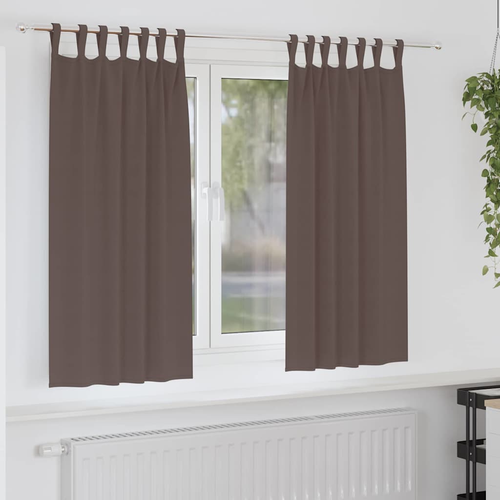 4107554_1.jpg vidaXL Záclony na zatemnenie s krúžkami 2 pcs Tmavohnedá 175 x 140 cm – Obrázok 1