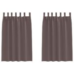vidaXL Záclony na zatemnenie s krúžkami 2 pcs Tmavohnedá 175 x 140 cm – Obrázok 2