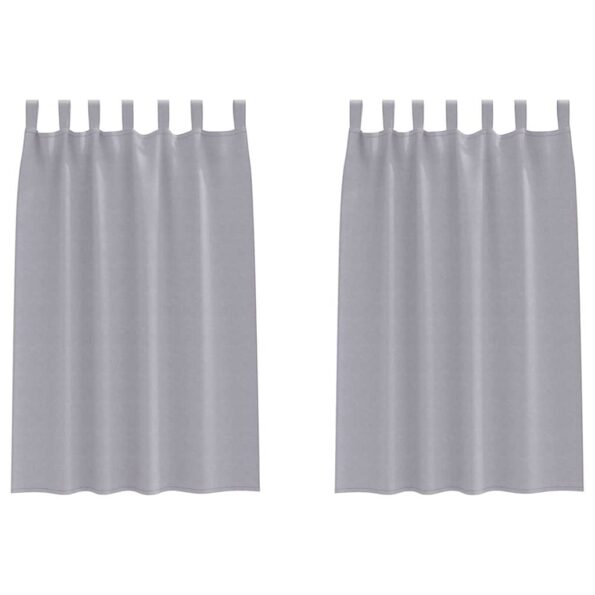 vidaXL Okenice so záclonami 2 pcs Kovová šedá Polyester – Obrázok 2