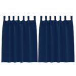 vidaXL Okenice so záclonami 2 pcs Tmavo modrá Polyester – Obrázok 2