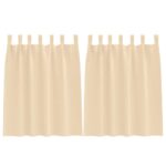 vidaXL Okenice so záclonami 2 pcs Krémová Polyester – Obrázok 2