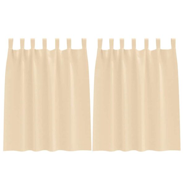 vidaXL Okenice so záclonami 2 pcs Krémová Polyester – Obrázok 2