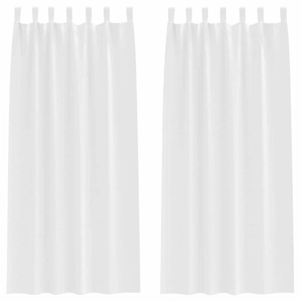 vidaXL Okenice so záclonami 2 pcs Čistá biela Polyester – Obrázok 2