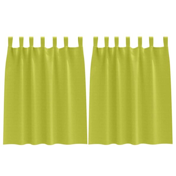 vidaXL Okenice so záclonami 2 pcs Jablkovo-zelená Polyester – Obrázok 2