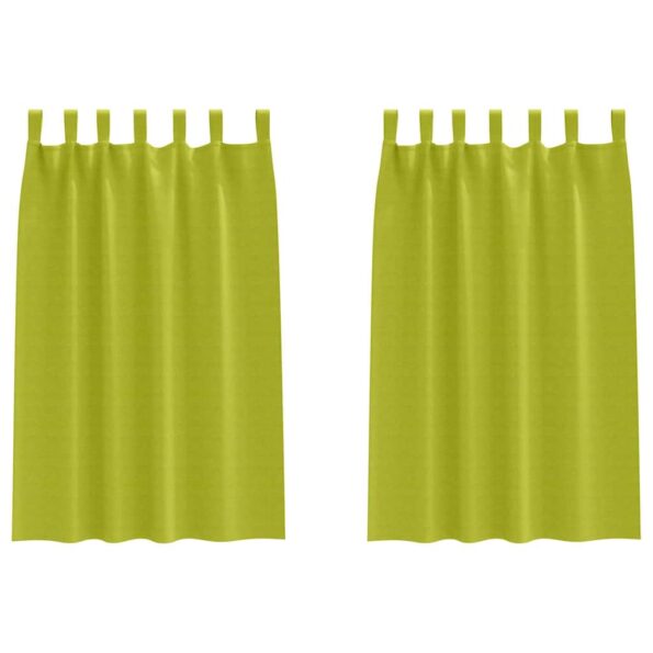 vidaXL Okenice so záclonami 2 pcs Jablkovo-zelená Polyester – Obrázok 2