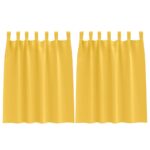 vidaXL Okenice so záclonami 2 pcs horčicovo žltá Polyester – Obrázok 2