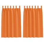 vidaXL Okenice so záclonami 2 pcs Jasná oranžová Polyester – Obrázok 2