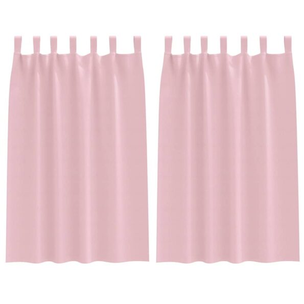vidaXL Okenice so záclonami 2 pcs Bábätková ružová Polyester – Obrázok 2