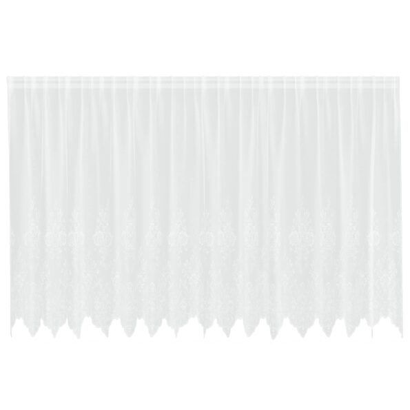 vidaXL Čipková záclona so záclonami Kvetinový Biela 400 x 160 cm Polyester – Obrázok 2