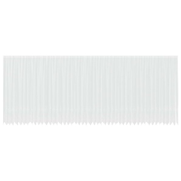 vidaXL Čipková záclona so záclonami Kvetinový Biela 1200 x 280 cm Polyester – Obrázok 2