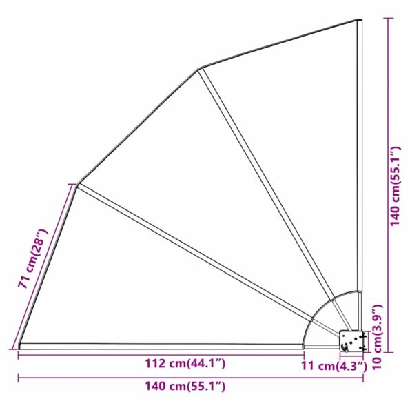 vidaXL Záclona na balkónové súkromie Čierna 140 x 140 cm látka – Obrázok 10