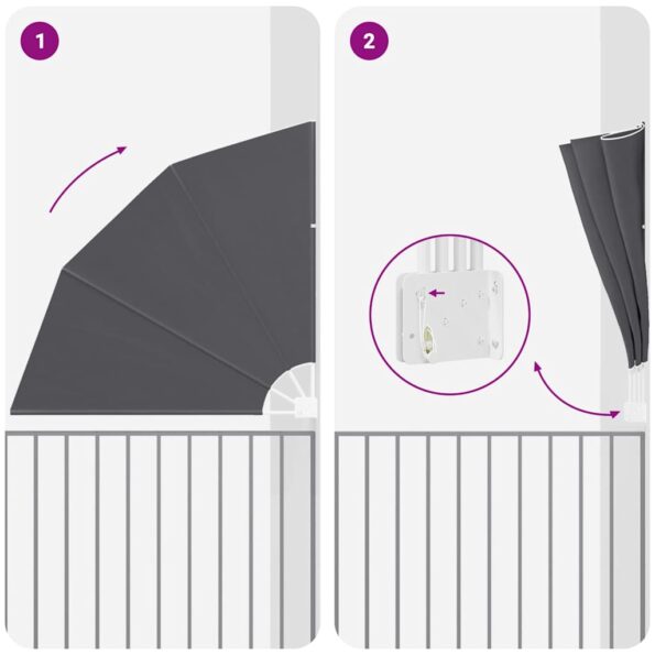 vidaXL Záclona na balkónové súkromie Čierna 140 x 140 cm látka – Obrázok 8