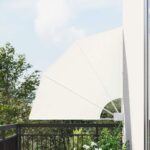 vidaXL Záclona na balkónové súkromie Krémová 115 x 115 cm látka