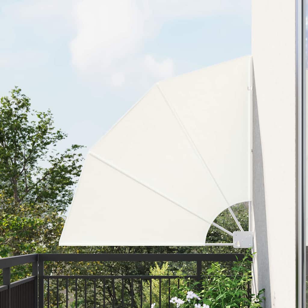 42000942_1.jpg vidaXL Záclona na balkónové súkromie Krémová 115 x 115 cm látka – Obrázok 1