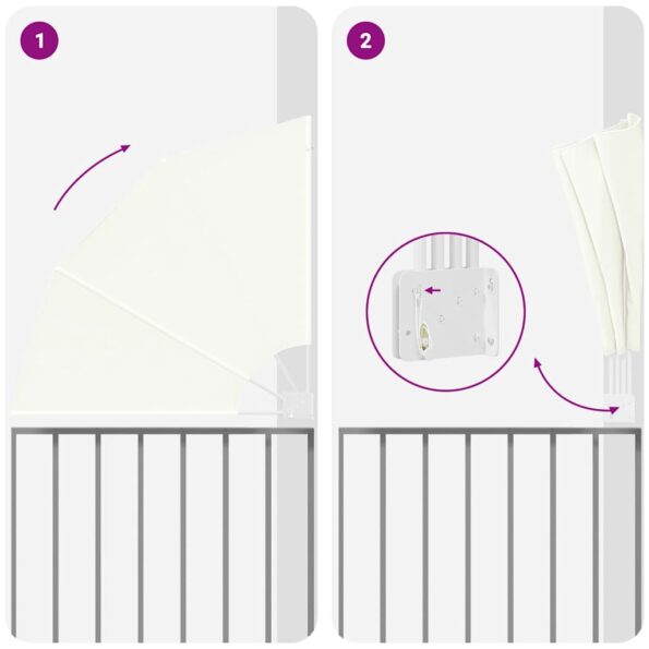 vidaXL Záclona na balkónové súkromie Krémová 115 x 115 cm látka – Obrázok 8