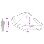 vidaXL rodinný tipi stan pre 10 ľudí, vodotesný zelený – Obrázok 12