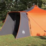 vidaXL Stan so strechou Šedá a oranžová 492 x 492 x 275 cm Polyester – Obrázok 3