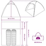 vidaXL Stan chata so strechou Modrá 370 x 230 x 185 cm taft – Obrázok 11
