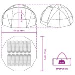 vidaXL Dómový stan so strechou Modrá 475 x 475 x 235 cm taft – Obrázok 10