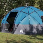 vidaXL Dómový stan so strechou Modrá 475 x 475 x 235 cm taft – Obrázok 3