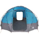 vidaXL Dómový stan so strechou Modrá 475 x 475 x 235 cm taft – Obrázok 4