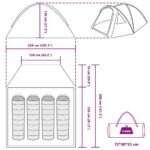 vidaXL Kempingový stan so strechou Zelená 308 x 268 x 130 cm Polyester – Obrázok 11