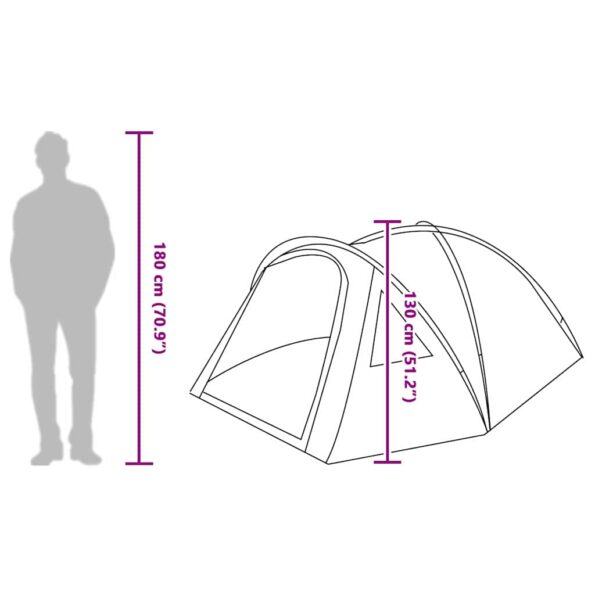 vidaXL Kempingový stan so strechou Zelená 308 x 268 x 130 cm Polyester – Obrázok 12