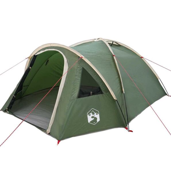 vidaXL Kempingový stan so strechou Zelená 308 x 268 x 130 cm Polyester – Obrázok 2