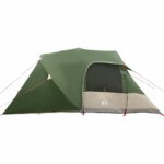 vidaXL Dómový stan pre 4 osoby so strechou Zelená 455 x 252 x 178 cm – Obrázok 5