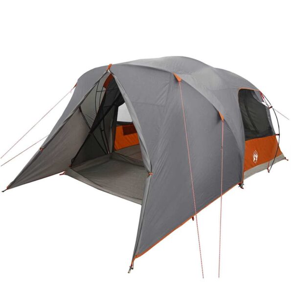 vidaXL Dómový stan pre 4 osoby Šedá a oranžová 455 x 252 x 178 cm – Obrázok 2