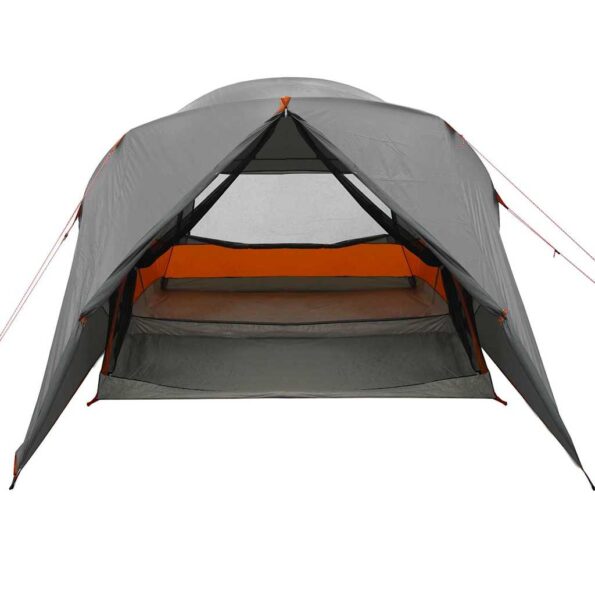 vidaXL Dómový stan pre 4 osoby Šedá a oranžová 455 x 252 x 178 cm – Obrázok 4