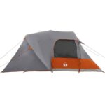 vidaXL Dómový stan pre 4 osoby Šedá a oranžová 455 x 252 x 178 cm – Obrázok 5