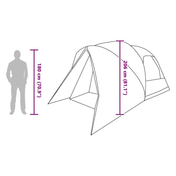 vidaXL Dómový stan so strechou s úložiskom Zelená 500 x 314 x 206 cm – Obrázok 12