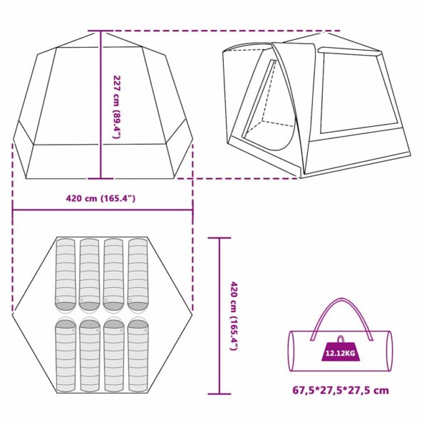 vidaXL Stan Zelená Large Polyesterová tkanina – Obrázok 11