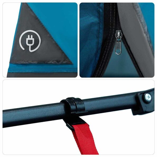 vidaXL Stan so strechou Iný Modrá a čierna 280 x 220 x 176 cm – Obrázok 6