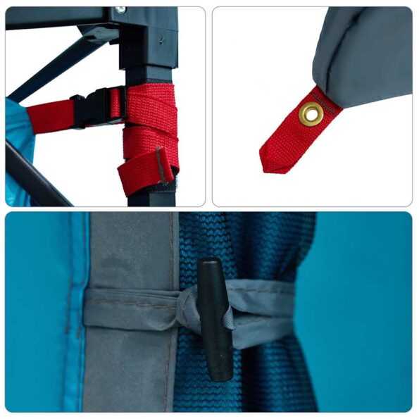 vidaXL Stan so strechou Iný Modrá a čierna 280 x 220 x 176 cm – Obrázok 7