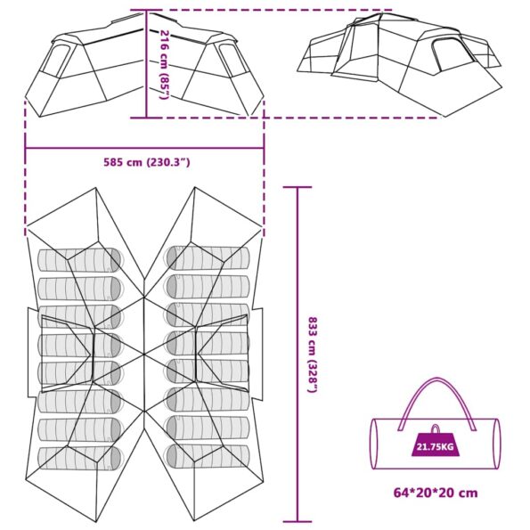vidaXL Stan Zelená Large Polyester a sklolaminát – Obrázok 10