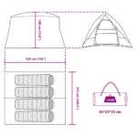 vidaXL Kempingový stan so strechou Modrá 320 x 275 x 190 cm taft – Obrázok 11