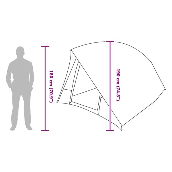 vidaXL Kempingový stan so strechou Modrá 320 x 275 x 190 cm taft – Obrázok 12