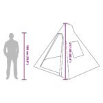 vidaXL Tipi stan so strechou Šedá a oranžová 383 x 338 x 217 cm taft – Obrázok 11