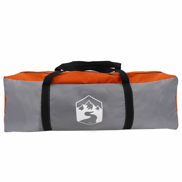 vidaXL Tipi stan so strechou Šedá a oranžová 383 x 338 x 217 cm taft – Obrázok 8