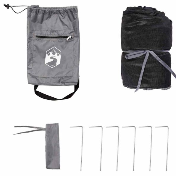 vidaXL Sieťový vnútorný stan Sivá 303 x 303 cm – Obrázok 10