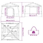 vidaXL Sieťový vnútorný stan Zelená 290 x 288 cm – Obrázok 12