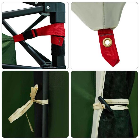 vidaXL Sieťový vnútorný stan Zelená 290 x 288 cm – Obrázok 6